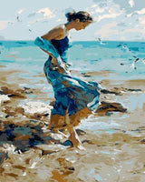 Seaside Girl Portrait Diy Paint By Numbers Kits UK PO0553