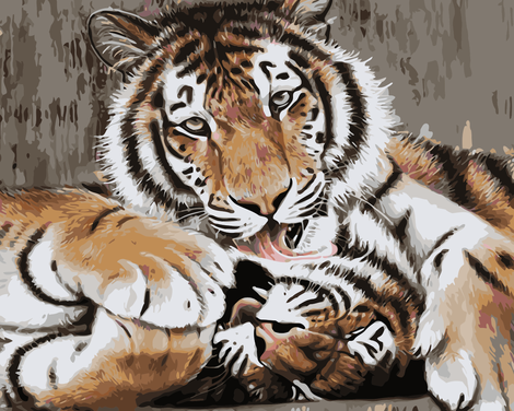 Animal Tiger Diy Paint By Numbers Kits UK AN0379