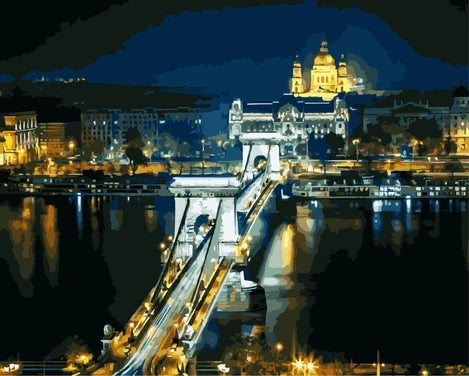Budapest Landscape Bridge Diy Paint By Numbers Kits LS310