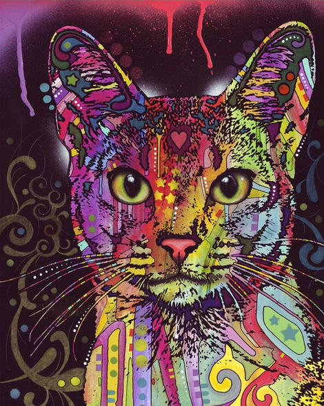 Pet Colorful Cat Diy Paint By Numbers Kits UK PE0021