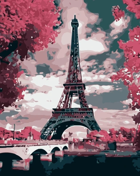 Landscape Eiffel Tower Diy Paint By Numbers UK LS003