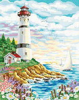 Diy Lighthouse Landscape Paint By Numbers Kits UK LS008