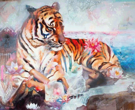Animal Tiger Diy Paint By Numbers Kits UK AN0407