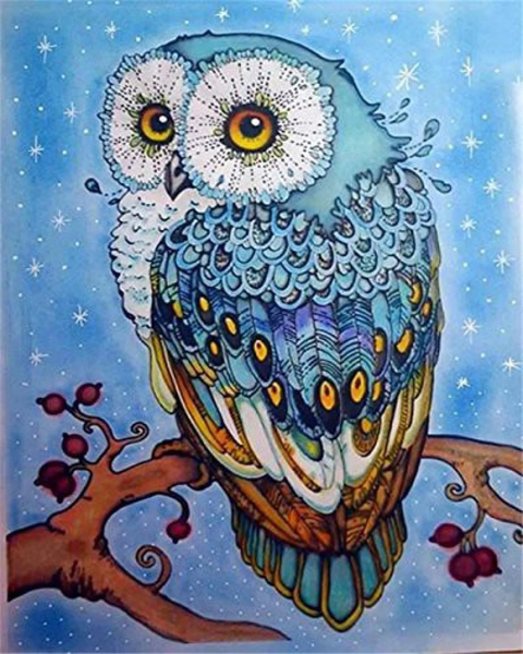 Owl Diy Paint By Numbers Kits Uk VM90151 ZXQ2407