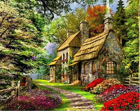 Landscape Cottage Diy Paint By Numbers Kits UK LS059