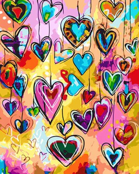 Heart Shaped Pattern Diy Paint By Numbers Kits UK PO0075