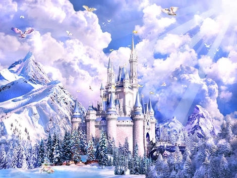 Landscape Snow Castle Diy Paint By Numbers Kits UK BU0099