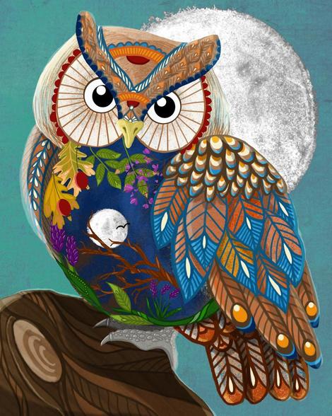 Color Animal Owl Diy Paint By Numbers Kits UK FA0043