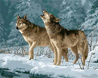 Animal Wolf Diy Paint By Numbers Kits UK AN0587