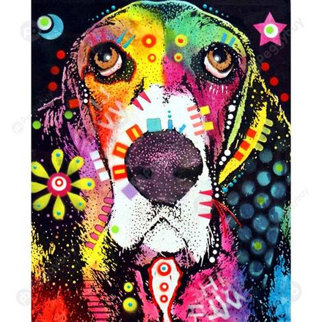 Colorful Dog Diy Paint By Numbers Kits UK PE0410