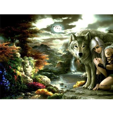 Animal Wolf Diy Paint By Numbers Kits UK AN0607