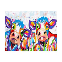 Colorful Cow Diy Paint By Numbers Kits UK AN0493